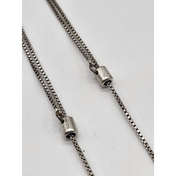 Madewell Holding Pattern Necklace Silver Tone Geometric Shapes Adjustable Slide - Picture 5 of 7